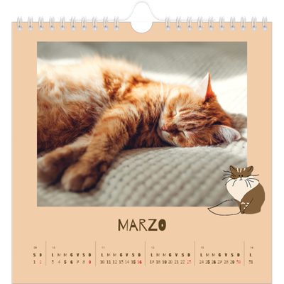 Calendari quadrati — Gattino giocherellone [Marzo]