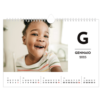 Calendario Fotografico A4 Orizzontale — Riflettore lettera