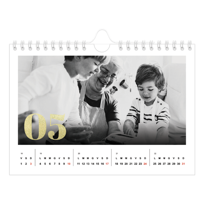 Calendario fotografico A5 — Grandi numeri luccicanti [copertina]
