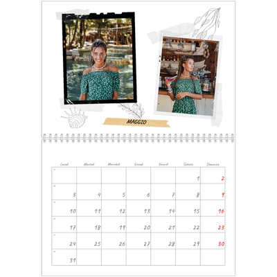 Calendario A4 Doppio — Album ricordi con stile [Maggio]