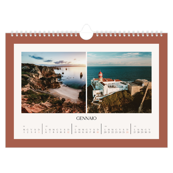 Calendario Fotografico A4 Orizzontale — Colori classici