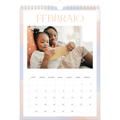 Calendario personalizzato A4 — Effetto pennello [Febbraio]