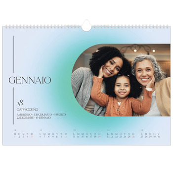 Calendario Fotografico A3 Orizzontale — Sfumature astrologiche