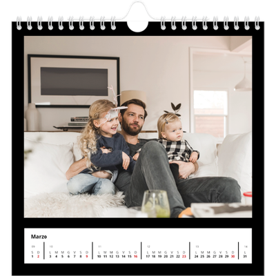 Calendari quadrati — Margine nero [Marzo]