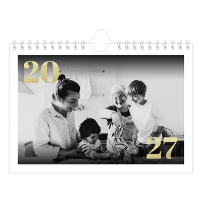 Calendario fotografico A5 — Grandi numeri luccicanti [copertina]
