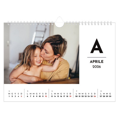 Calendario fotografico A4 — Riflettore lettera [Aprile]