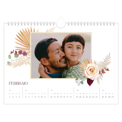 Calendario fotografico A4 — Boho [Febbraio]