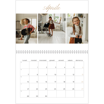 Calendario A4 Doppio — Scatole con strisce fotografiche [Aprile]