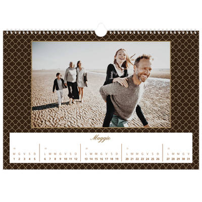 Calendario A3 orizzontale  — Monocromatico vintage [copertina]