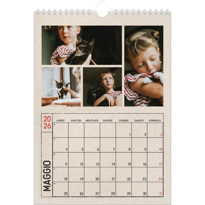 Calendario personalizzato A4 — Effetto timbro artigianale [copertina]