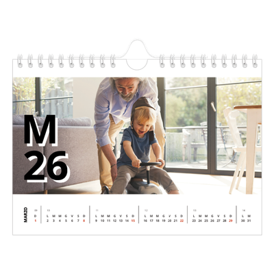 Calendario fotografico A5 — Stile lettera [Marzo]