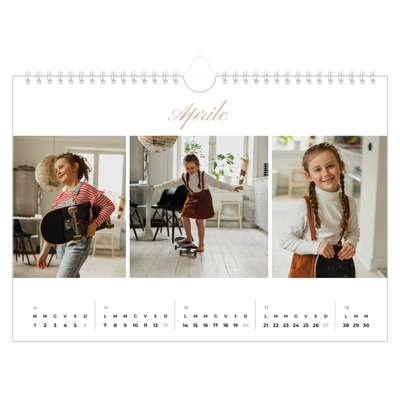 Calendario fotografico A4 — Scatole con strisce fotografiche [Aprile]