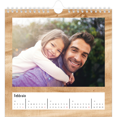 Calendari quadrati — Legno [Febbraio]