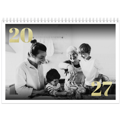 Calendario A4 Doppio — Grandi numeri luccicanti [copertina]