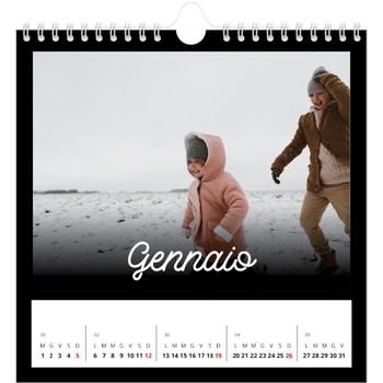 Calendario Fotografico Quadrato — Minimale nero