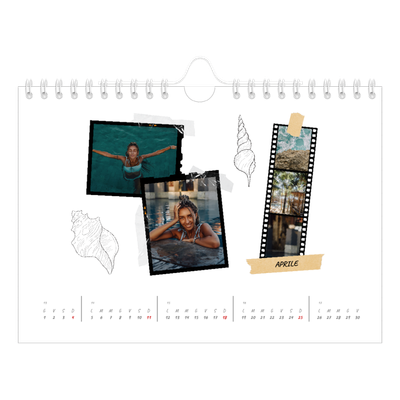 Calendario fotografico A5 — Album ricordi con stile [Aprile]