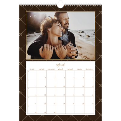 Calendario A3 verticale — Monocromatico vintage [Aprile]