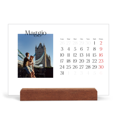 Calendario con supporto in legno orizzontale  — Il mio diario di viaggio [copertina]