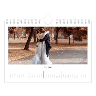 Calendario fotografico A5 — Classico cobalto [Marzo]