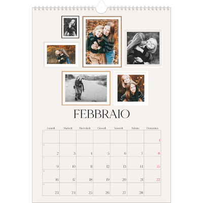 Calendario A3 verticale — Galleria fotografica a parete [Febbraio]