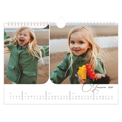 Calendario fotografico A4 — Istantanee e scrittura [Gennaio]
