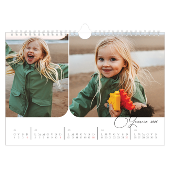 Calendario Fotografico A4 Orizzontale — Istantanee e scrittura
