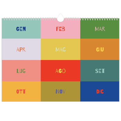 Calendario A3 orizzontale  — Divertente colorato [copertina]