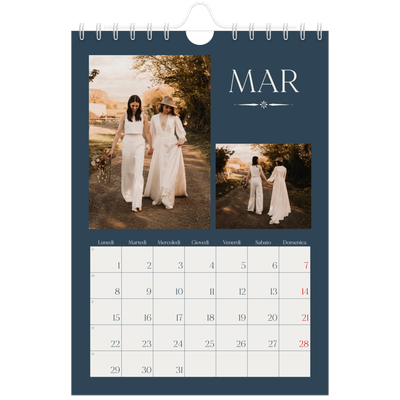 Calendario fotografico A5 — Ardesia e grazie [Marzo]