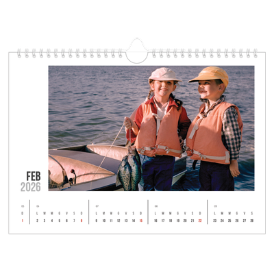 Calendario fotografico A4 — Testo abbreviato [Febbraio]