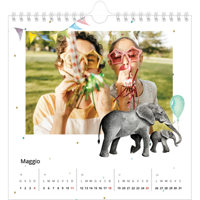 Calendari quadrati — Animali ad acquerello [copertina]