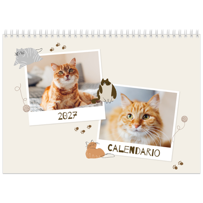 Calendario A4 Doppio — Gattino giocherellone [copertina]