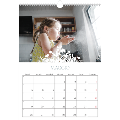 Calendario A3 verticale — Motivo floreale [copertina]