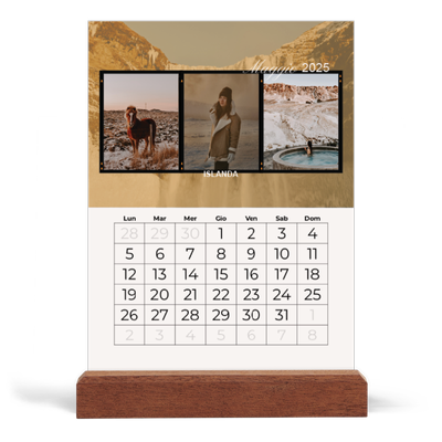 Calendario con supporto in legno verticale  — Avventura [copertina]