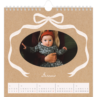 Calendari quadrati — Kraft e fiocco [Gennaio]
