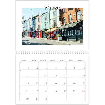 Calendario A4 Doppio — Il mio diario di viaggio [Marzo]