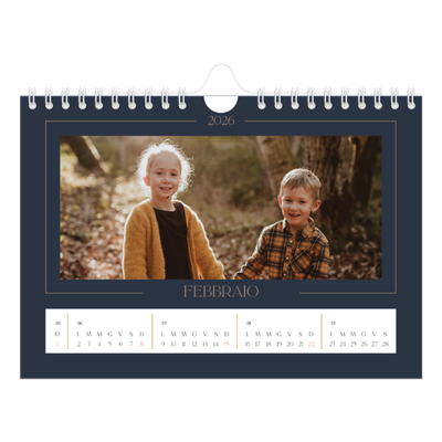 Calendario fotografico A5 — Blu prussiano [Febbraio]