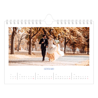 Calendario fotografico A5 — Classico cobalto [Gennaio]
