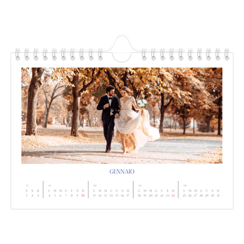 Calendario Fotografico A5 Orizzontale — Classico cobalto