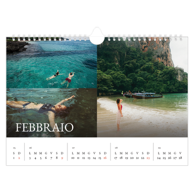 Calendario fotografico A4 — Graziato semplice [Febbraio]