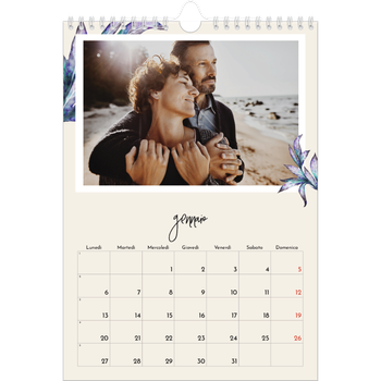 Calendario personalizzato A4 — Fiori dipinti