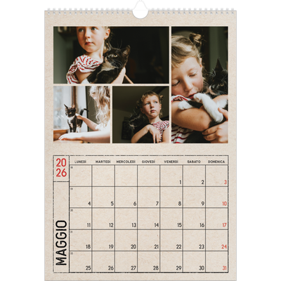 Calendario A3 verticale — Effetto timbro artigianale [copertina]