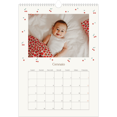 Calendario fotografico A5 — Ciliegie [Gennaio]