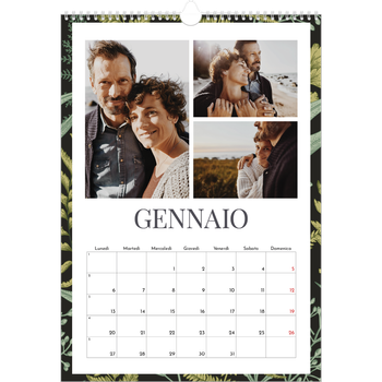 Calendario personalizzato A3 — Carta da parati floreale