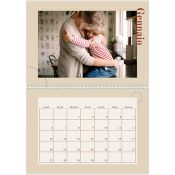 Calendario A4 Doppio — Testo asimmetrico