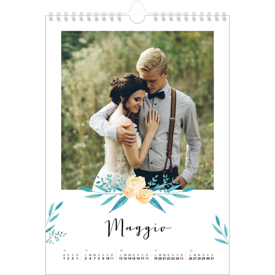 Calendario personalizzato A4 — Illustrazioni floreali [copertina]