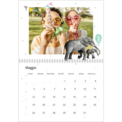 Calendario A4 Doppio — Animali ad acquerello [copertina]