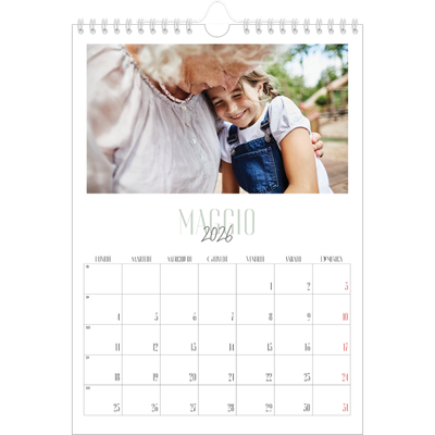 Calendario personalizzato A4 — Tipografia mista [copertina]