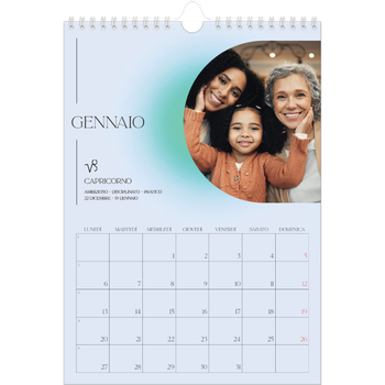 Calendario personalizzato A4 — Sfumature astrologiche