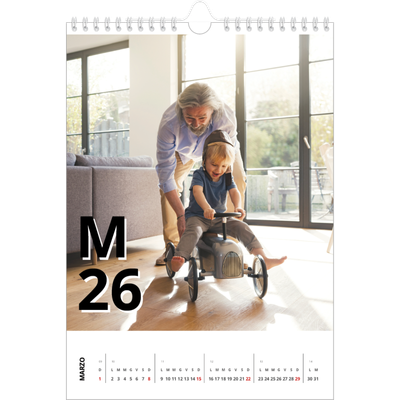 Calendario personalizzato A4 — Stile lettera [Marzo]