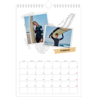 Calendario personalizzato A4 — Album ricordi con stile [Febbraio]